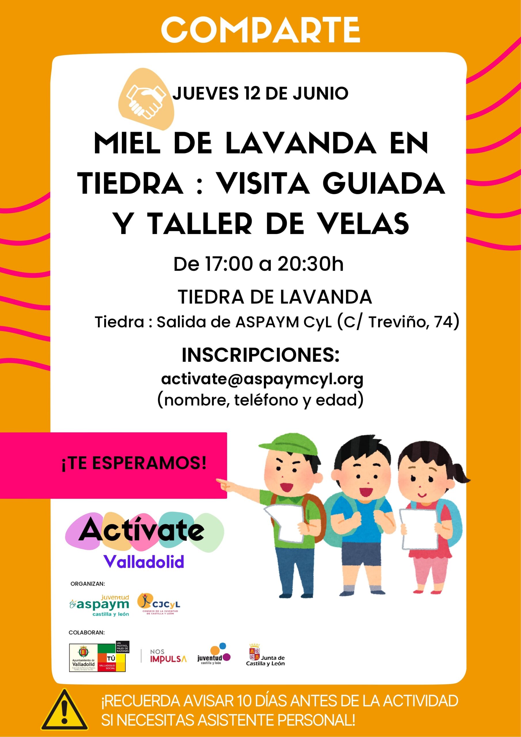 Actividad miel de lavanda en Tiedra. Visita guiada y taller de velas